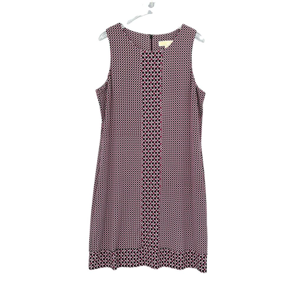 MICHAEL Michael Kors Burgundy & Black Geometric Sprint Sleeveless Spandex Dress - Picture 6 of 10